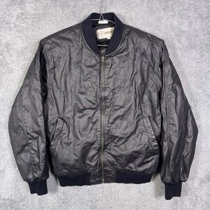 Deerskin Leather Jacket Mens S‎ Vintage Bomber Motorcycle Moto Full Zip Quilted